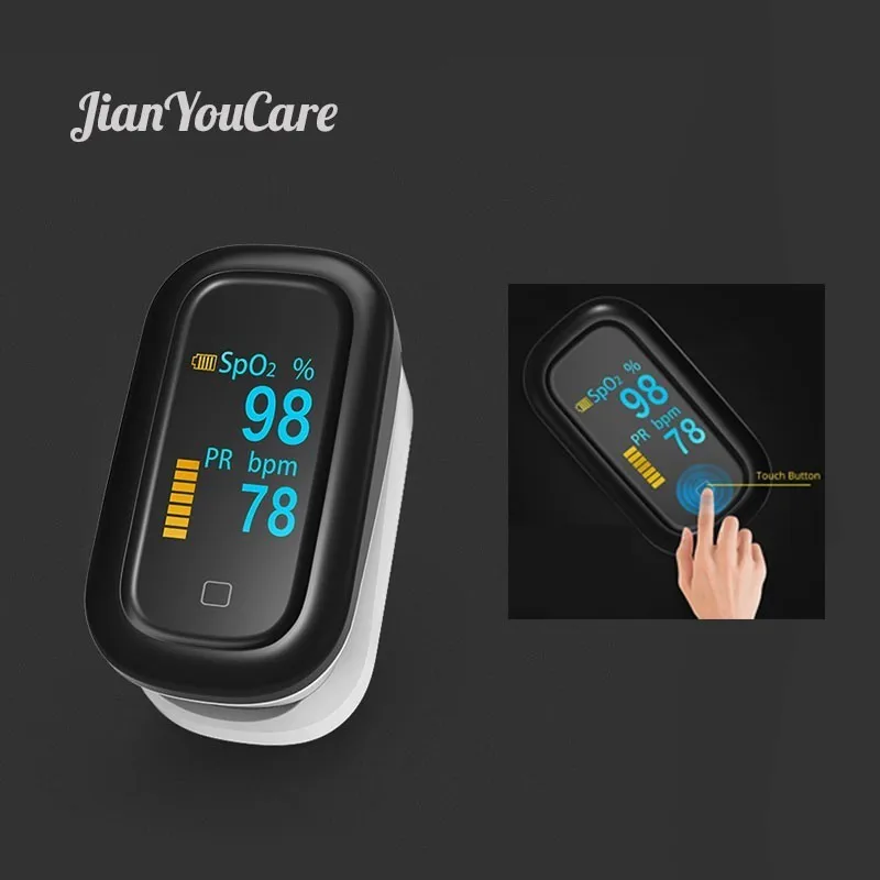 

Medical Finger Pulse fingertip Oximeter Oled Touch Full Screen spo2 Blood Oxygen Heart Rate Saturometro Monitor Oximetro De Dedo