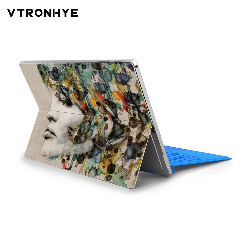 

Vinyl Decal Laptop Skin Stickers for Microsoft Surface Pro 4 Pro 5 Pro 6 Cool Women pattern Full Back Cover Notebook Sticker