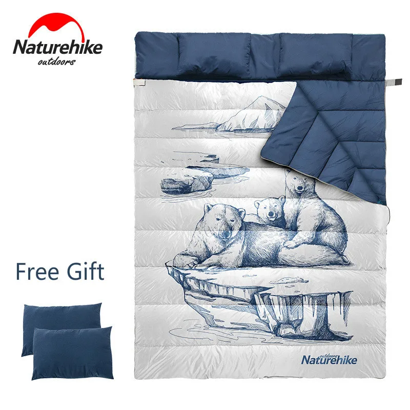 Naturehike двойной Съемный спальный мешок мультфильм взрослые кемпинг дышащий теплый
