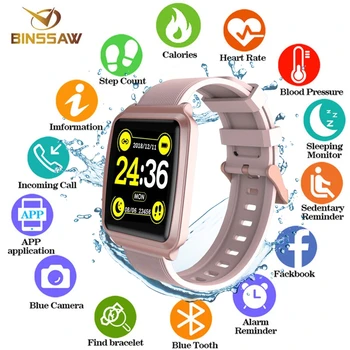 

BINSSAW Bluetooth Sport Smart Watch IP67 Waterproof Blood pressure Oxygen Heart Rate Fitness Tracker SmartWatch For Android IOS