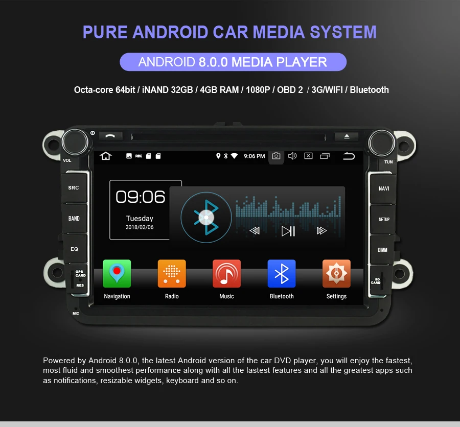 Cheap Android 8.0 octa core 4GB RAM car dvd player for TOYOTA RAV4 Corolla Vios Hilux ips touch screen head units tape recorder radio 2