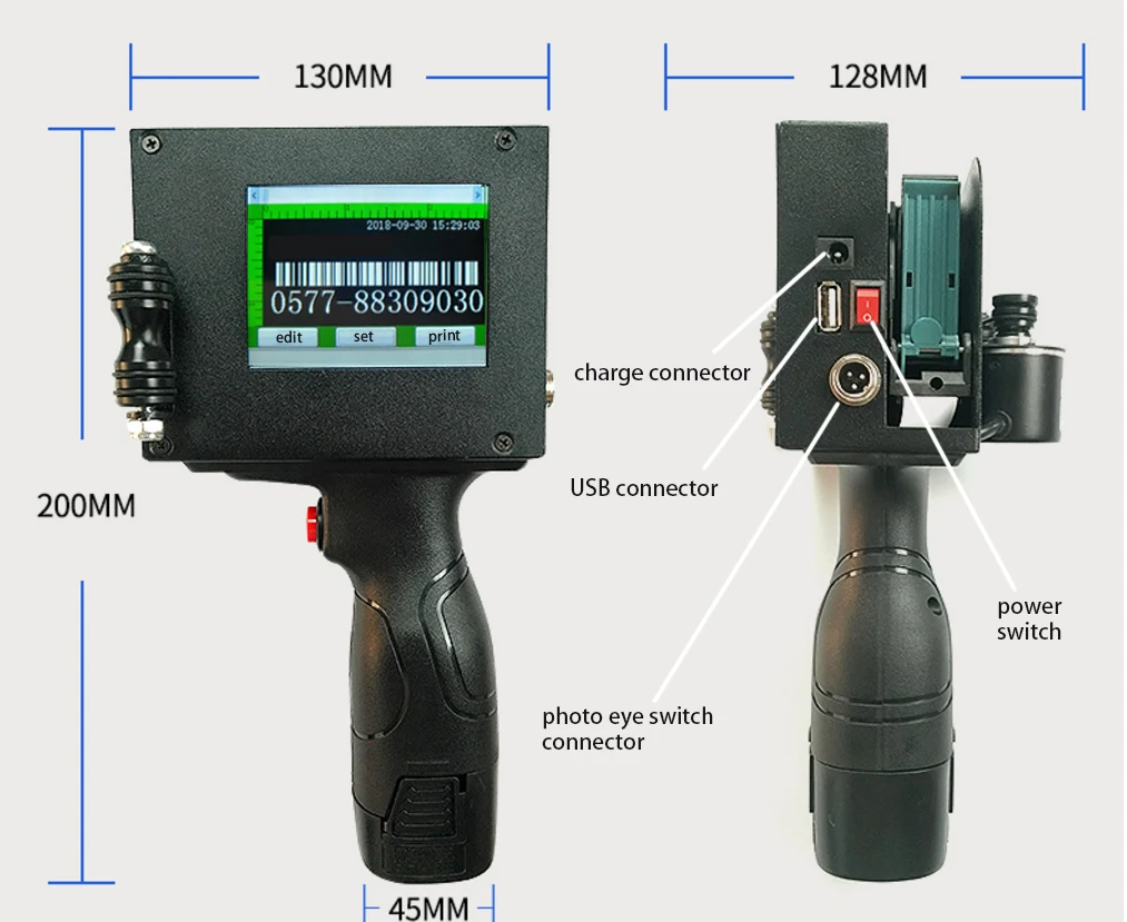 Ручной струйный принтер, сенсорный экран, кодер даты, кодирующая машина, штрих-код, струйная печать, срок годности, код партии