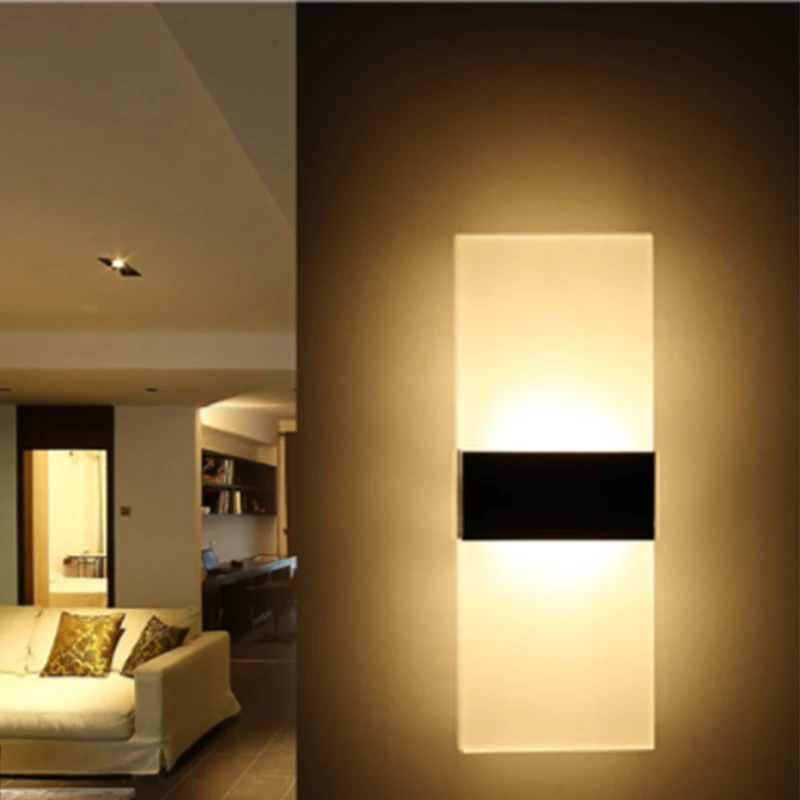 Push Button LED Wall Light Bathroom Wall Lamp Indoor Sconce Night Lighting