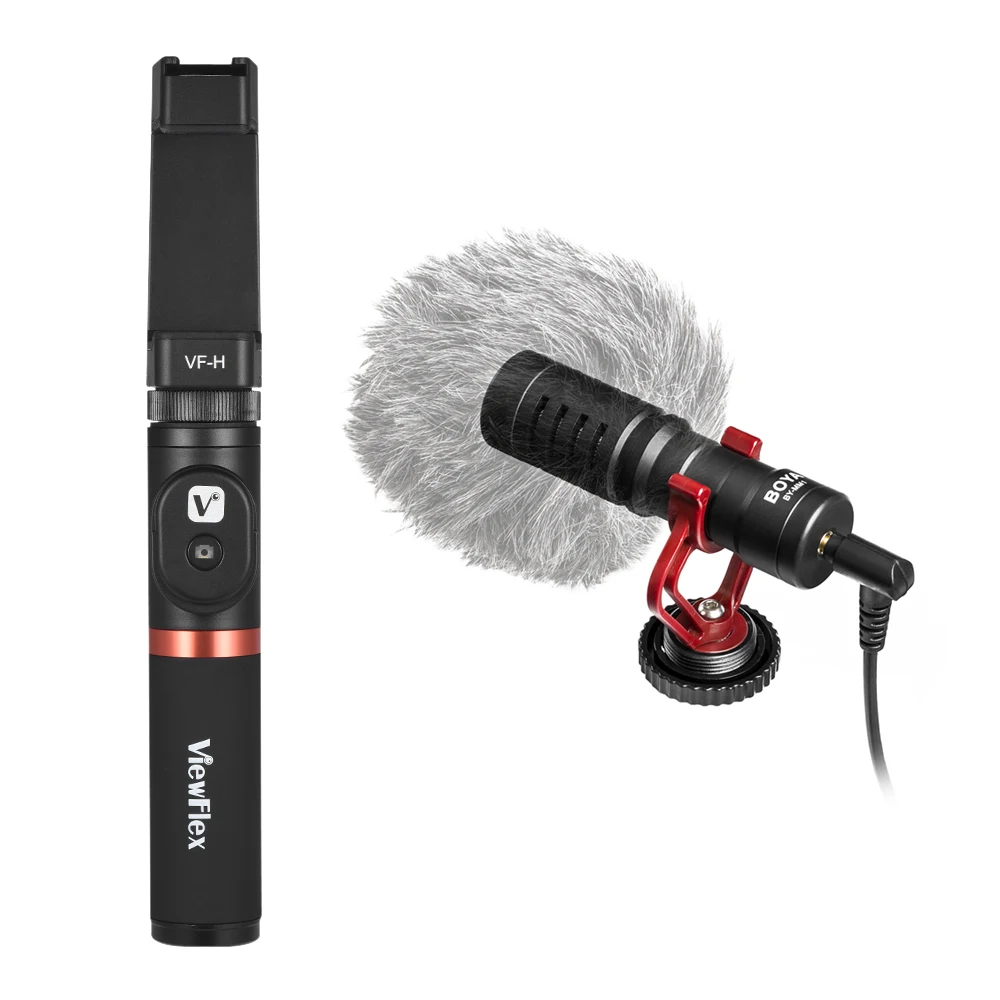 Smartphone Hand Grip with Bluetooth Remote Control + Mini Microphone ...