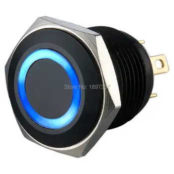 

20 pieces 16mm Black Anodized Aluminum Momentary Push Switch Waterproof+ CE ROHS UL