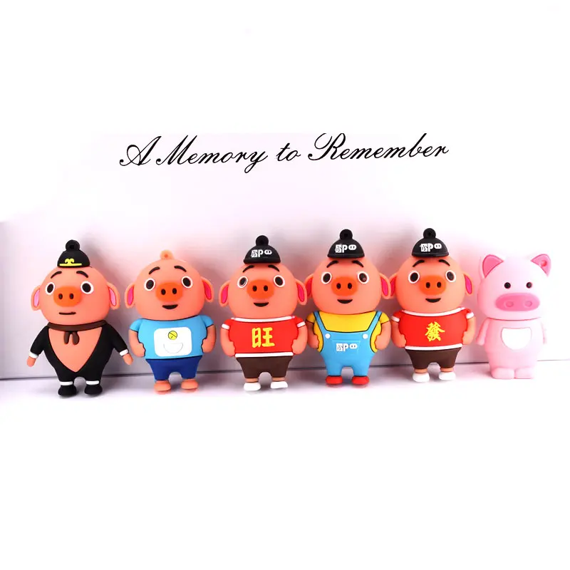 Ingelon Pendrive Animado USB Cartoon Flash Drive 8gb 16gb 32gb Cute penguin clef usb animaux mumin pig Disk on key  (8)
