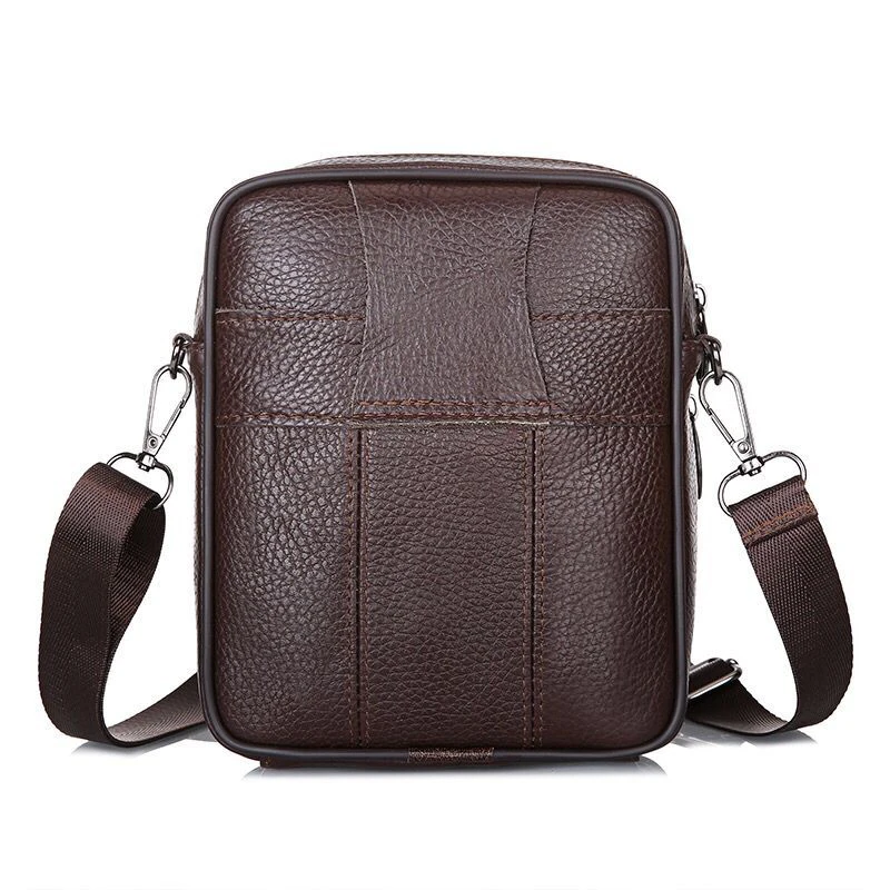

Men's Leather Retro Style Soft Material Small Square Bag Casual Multi-Function Mobile Phone Change Card High Quality Storage Bag