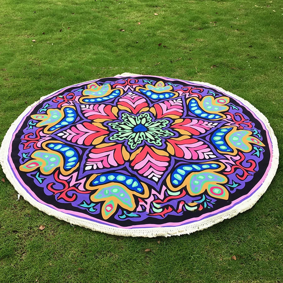 Top sale Summer fashion large Round Ethnic style beach towel Multi