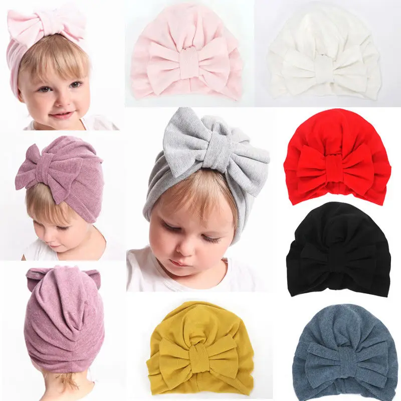 Cute Newborn Toddler Kids Baby Boys Girls Turban Hat Winter Warm Fashion New Solid Bow Cotton Beanie Cap Baby Casual Cotton Hats Cute Newborn Toddler Kids Baby Boys Girls Turban Hat Winter Warm Fashion New Solid Bow Cotton Beanie Cap Baby Casual Cotton Hats