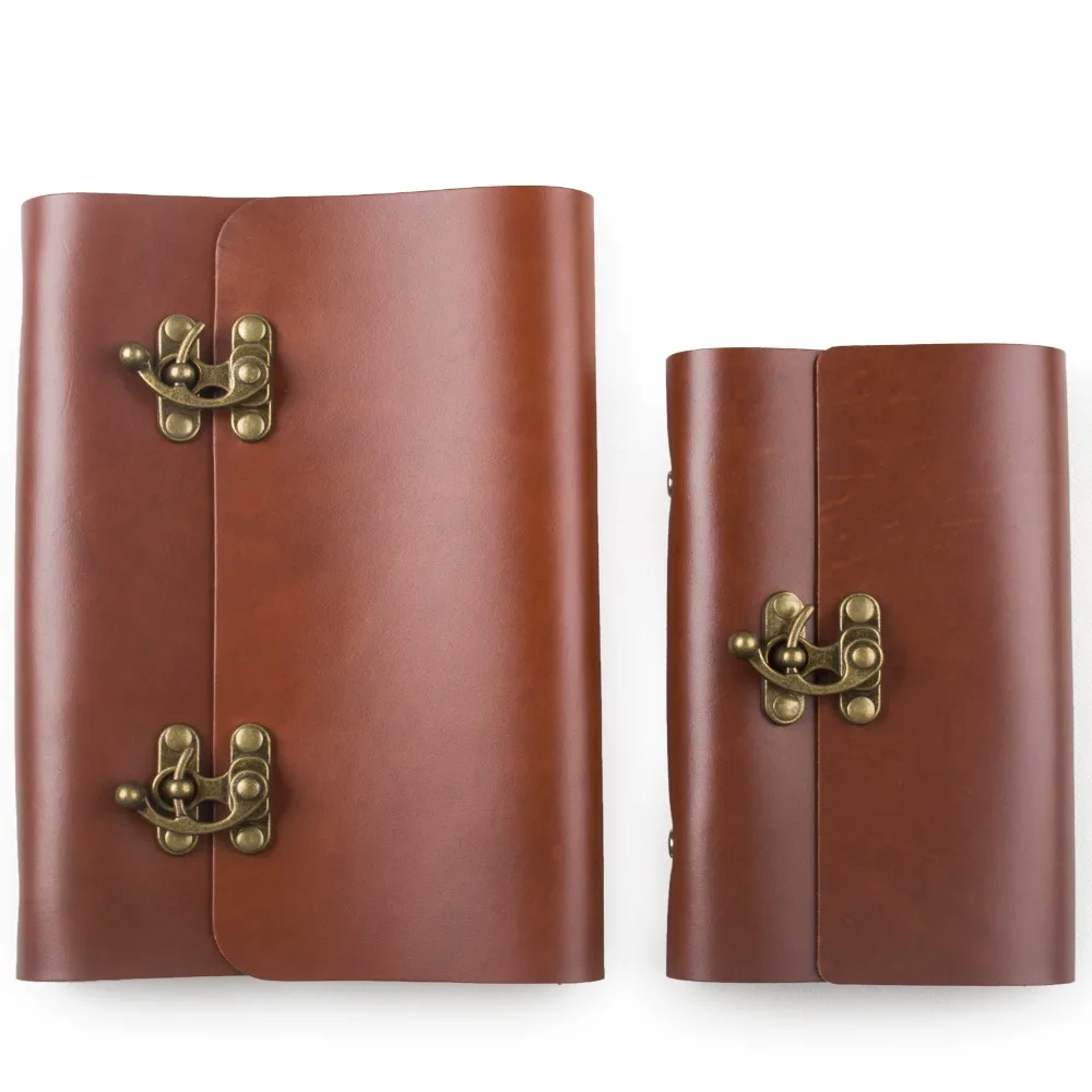 

Ancicraft Leather Diary Journal Refillable Sketchbook Planner Agenda with Clasp 6-Ring Binder A5 A6 Blank Lined craft Paper