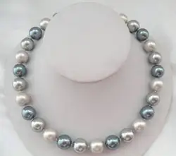 10-11 мм серебро многоцветный пресной воды Жемчужное ожерелье 18 "14 К застежка