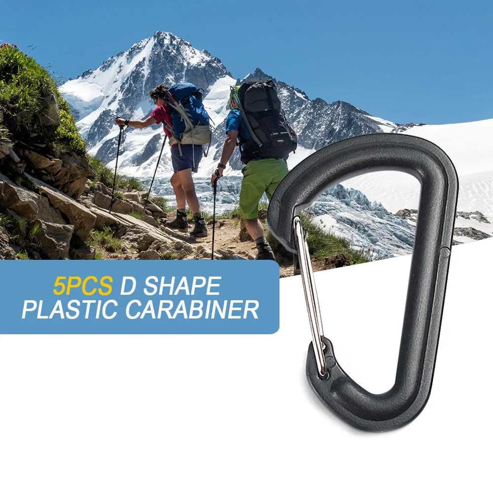 

Lixada 5PC Carabiner EDC D-Ring Climbing Carabiner Camping Key Chain Buckle Spring Hook Clasp Buckle Climbing Outdoor Multi Tool