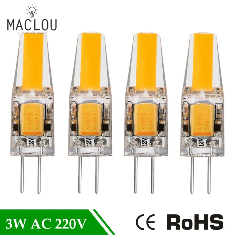 

Mini G4 LED Lamp COB LED Bulb 3W AC 220V LED G4 COB Light Dimmable 360 Beam Angle Chandelier Lights Replace Halogen G4 Lamps