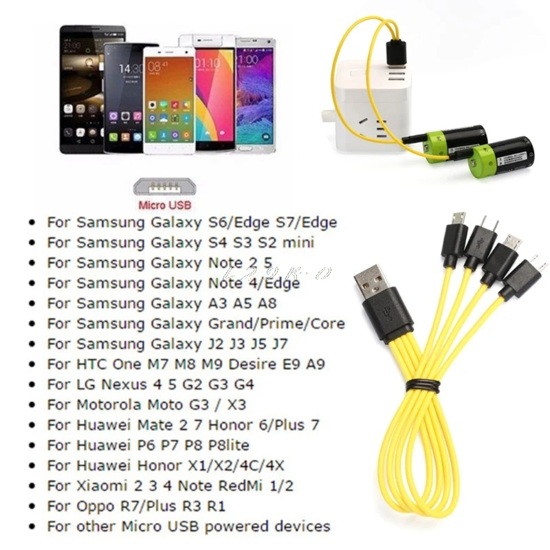 Новые 2/3/4 in1 Micro Зарядка через usb кабель для Перезаряжаемые Батарея samsung Xiaomi htc