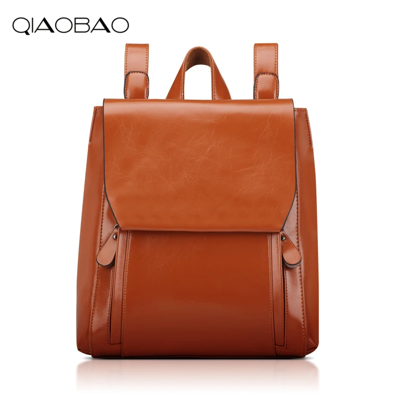 

QIAOBAO New 2019 High Quality Women Backpacks Famous Brands Fashion Lady Leather Backpack School Backpacks For Teenage Girls