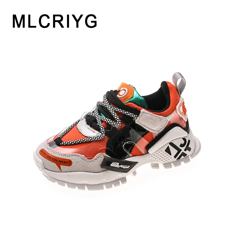 

New Autumn Kids Sport Sneakers Baby Girls Black Casual Sneakers Children Mesh Running Shoes Boys Brand Chunky Sneakers Trainers