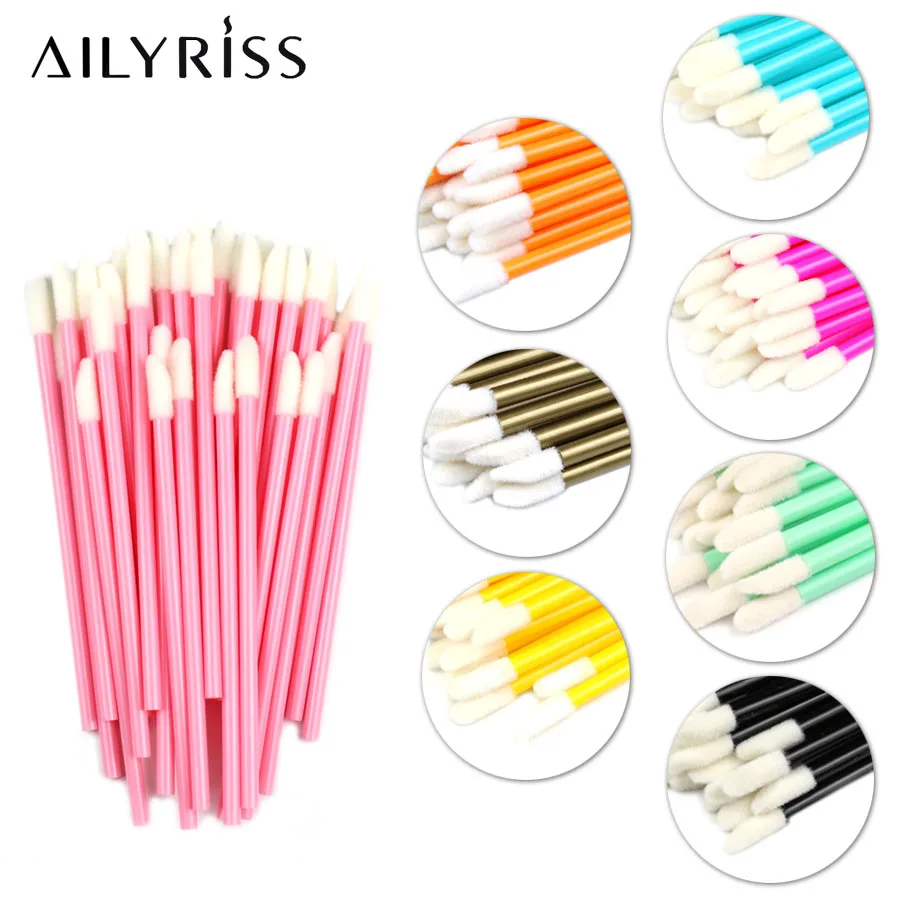 

Disposable Lip Brushes 50 pcs Eyelash Cleaning Brush Makeup Removing Tools Lipstick Lip Gloss Wands Applicator Tool Lip Brush