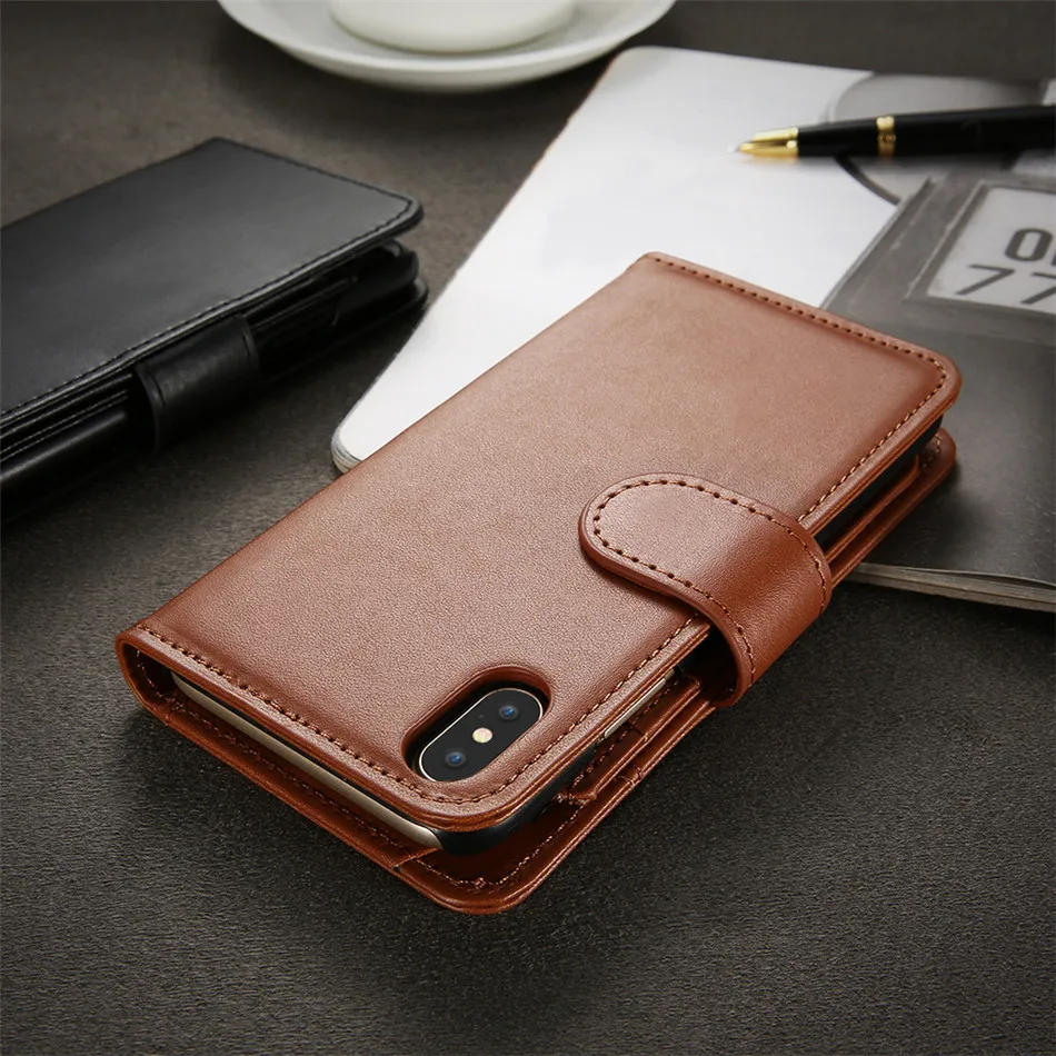 DOEES Foldable Leather Flip Wallet Case For iPhone X 10 Bag Case Vintage Business Card Cash Slot Smooth Touch Cover For iPhoneX (30)