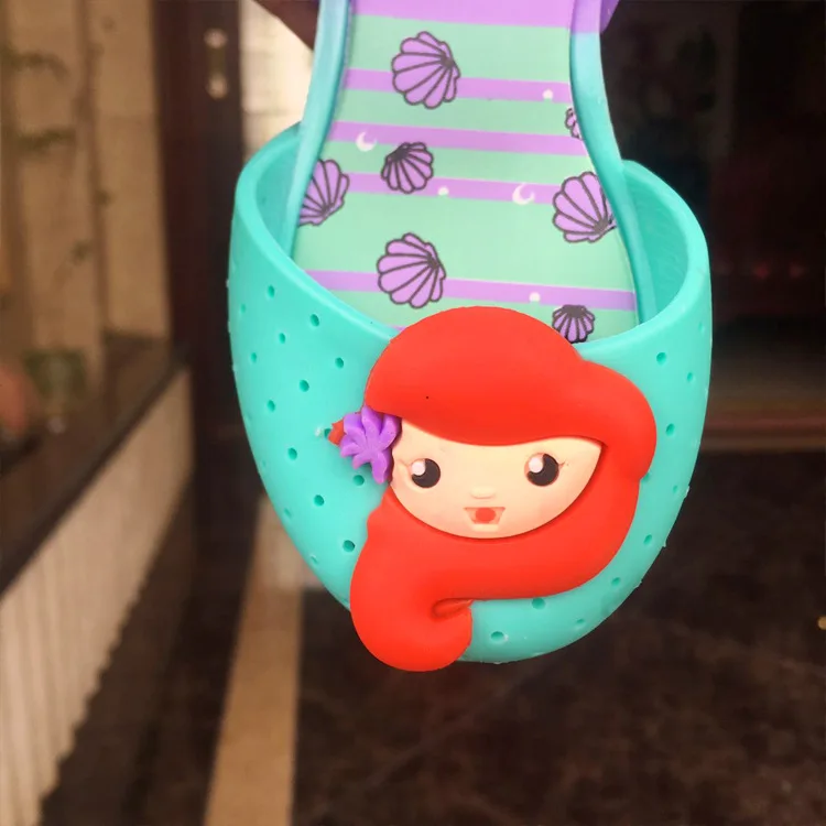 Г. летние сандалии для девочек в бразильском стиле с русалочкой прозрачные тапочки принцессы с рисунком для маленьких девочек Водонепроницаемая Нескользящая дышащая обувь