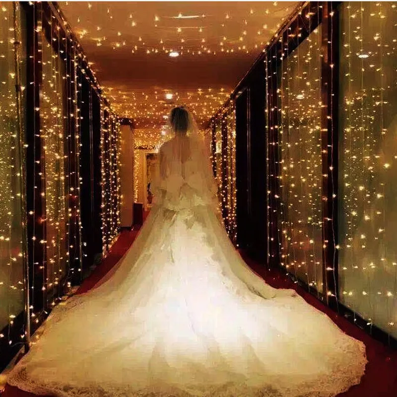 

6M 600 LED Icicle Curtain String Light Indoor Festival Wedding Party Garden Plaza Window Outdoor Decoration Xmas LED Light