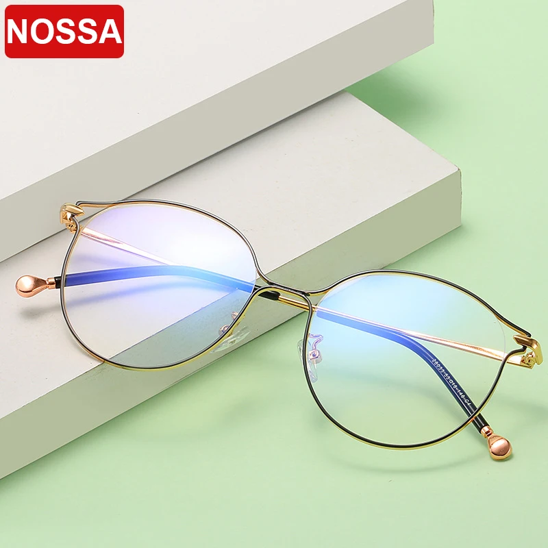 

2019 new fashion exquisite literary glasses frame novel retro decorative glasses frame trend personality round metal flat mirror