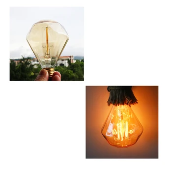 

XINYANSEE E27 Base 40W 220V diamond Edison Vintage Style Tungsten Wire Light Bulbs Festival Romantic Ampoules Decorative Lights