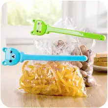 6 шт./лот Милая голова медведя из мультфильма Сохранение Пищевых Продуктов Герметизация Клип Пластиковые зажимы для пакетов для пищевых продуктов влагостойкие милые домашние хранения