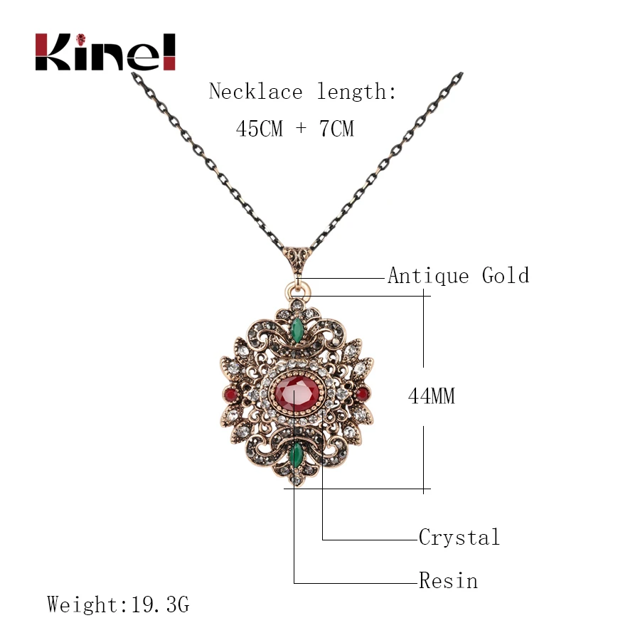 Kinel Новое винтажное ювелирное этническое ожерелье для женщин золотого цвета в античном стиле геометрическое ожерелье Кристальные подарки