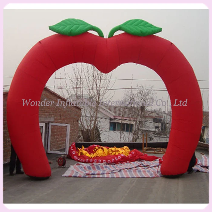 New Arrival  New design commercial cheap popular red apple inflatable archinflatable apple arch for event 