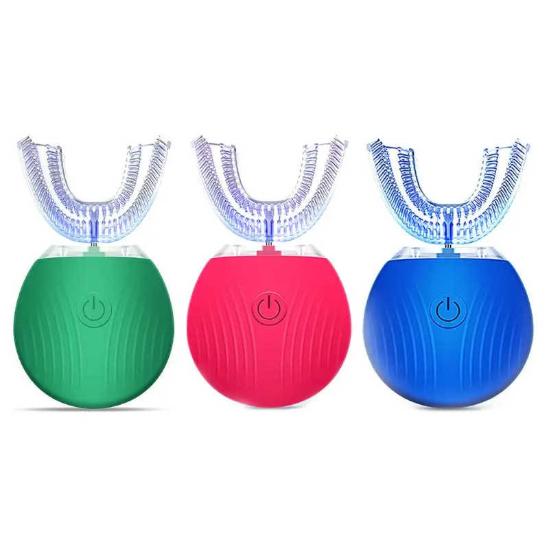 

1set 360 Degree Auto Disinfection U Shape Electric Timer Ultra Sonic Silicon Toothbrush Wireless Rechargeable Tooth Whitening