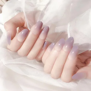 

24pcs Women Fake Nails Tips Gradient Color Rounded Head DIY Manicure Decoration False Nails KG66