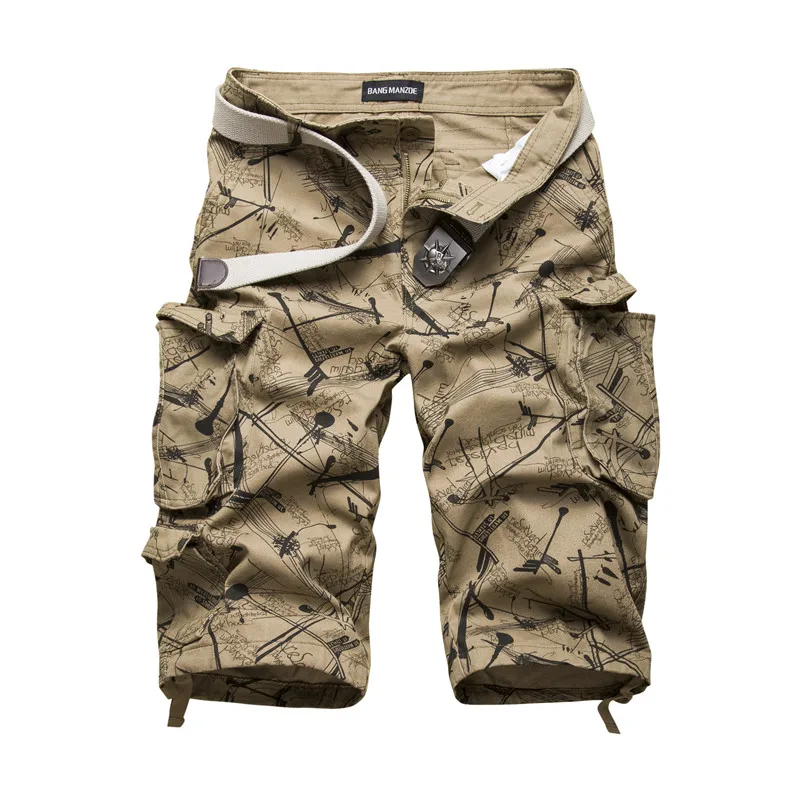 2024 Summner Cotton Mens Cargo Shorts Fashion Camouflage Male Shorts Multi-Pocket Casual Camo Outdoors Tolling Homme Short Pants