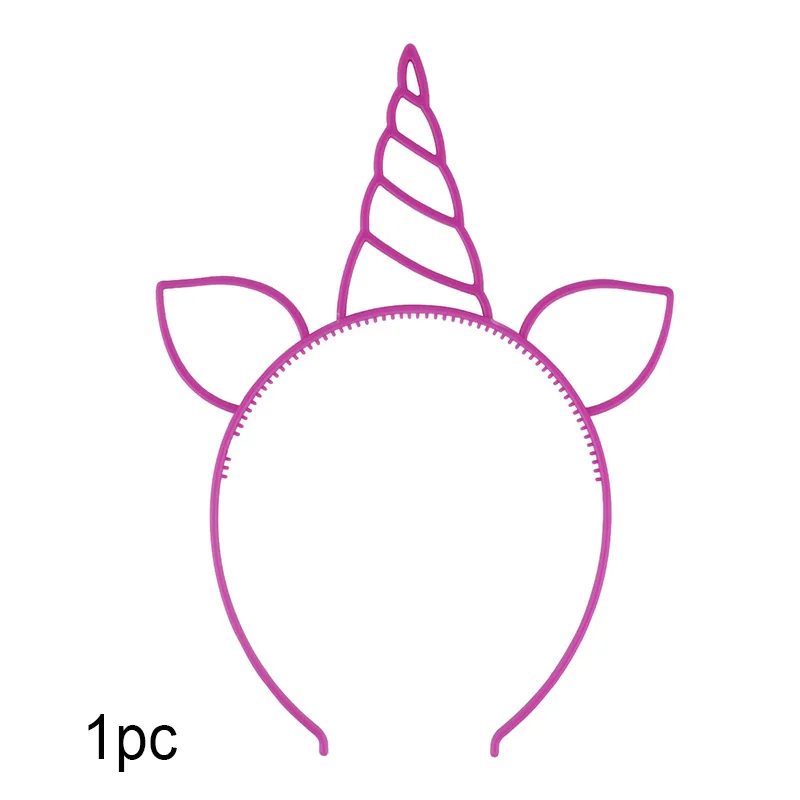Candygirl, 12 шт., пластиковая повязка в виде единорога, Милая принцесса, резинки для волос для девочек, женские обручи для волос, вечерние аксессуары для волос, головной убор - Цвет: 1pcs purple unicorn