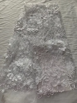 

Sky Blue Purple New Design African Lace Fabrics High Quality French Lace Fabric For Party Dress Nigerian Beaded Lace FabricA