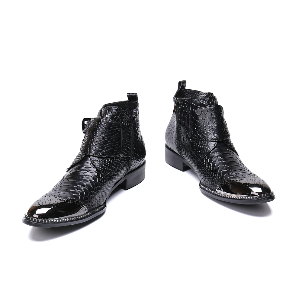 VIVODSICCO модные туфли из натуральной кожи мужские полусапоги тапочки из металла обувь с острым носком Для мужчин змеиной Туфли без каблуков