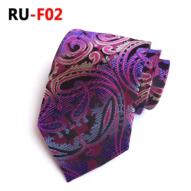 RU-F02 67 цветов, шелковый галстук для мужчин, жаккардовый, 8 см, Модный Цветочный галстук, деловой галстук для свадебной вечеринки, галстук, подарок для Него - Цвет: RU-F02