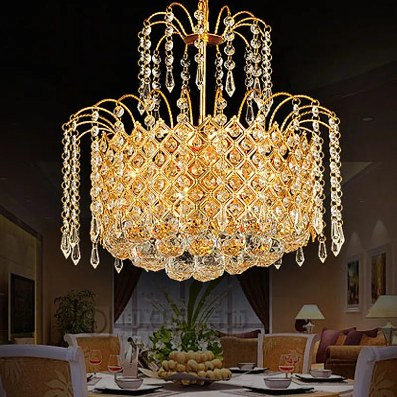 

Luxury Gold New Modern Pendant Light Circular Modern Living Room LED Lamp Home Restaurant Lighting Large Crystal Fashion Lamps