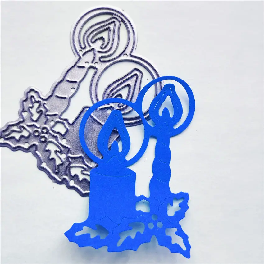 

Metal Cutting Die Craft Leaf Candlestick Carbon Steel Embossing Stencil DIY Scrapbooking Intelligent Knife Mold For Girls Gift