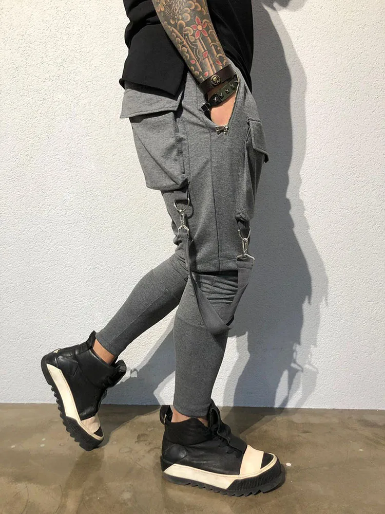 

Hip Hop Multi-pocket Brand Men Pants Cotton 2019 Track Pants Joggers Sweatpants Casual Zip pocket Sweat Pants