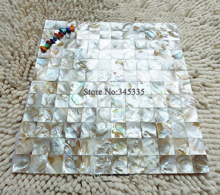 Kopen 11 stks natuurlijke kleur vierkante shell moza iuml;ek tegel keuken badkamer slaapkamer vloer wand moza iuml;eken tegels decor home improvement