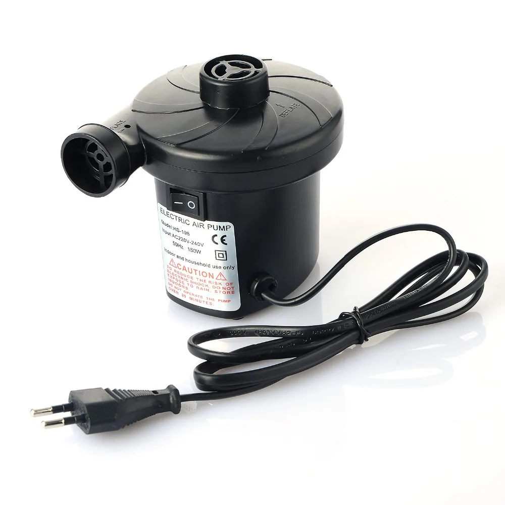 

AC Electric Air Pump Inflator +3 Nozzles Black Air Bed Deflate Toys Mattress Car Air Pump Car Air Pump Tyre