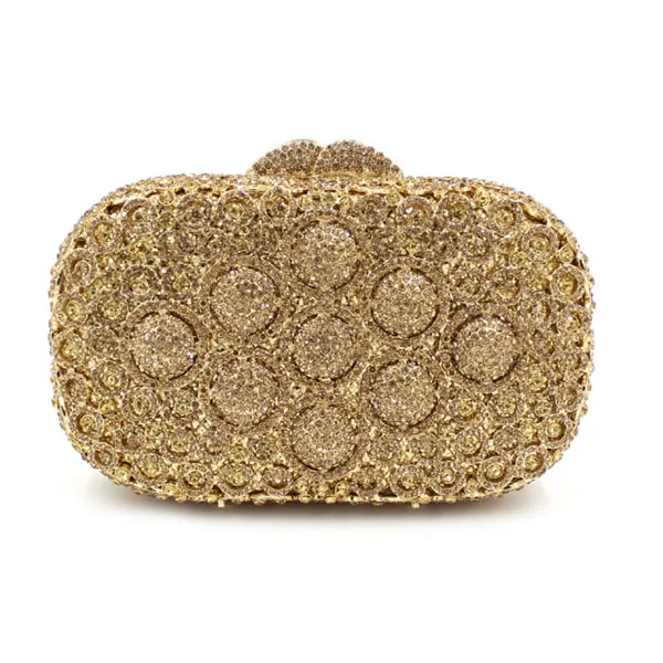 New Ladies Wedding gold Clutch purse Evening Bag Women Crystal Bag Female Socialite Style Party ...