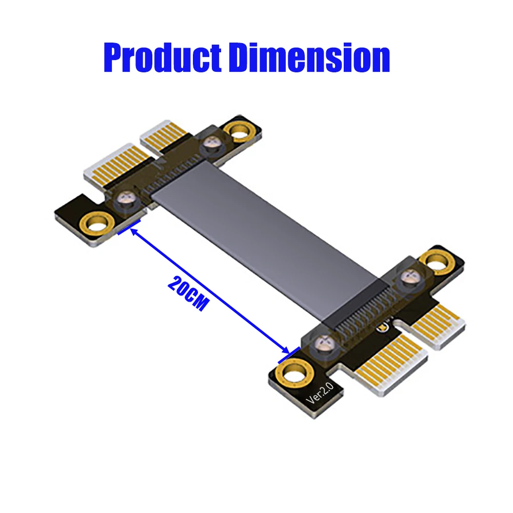 PCIE Micro 1x to 1x Riser Card Converter Flexible Extension Cable