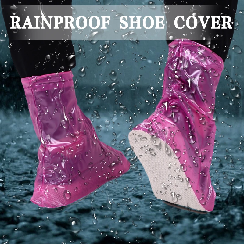 Vehemo يوم ممطر سكوتر غطاء الحذاء المضاد للماء Rainshoes الحقل المشي للطي حذاء غطاء المطر والعتاد واقية أغطية الحذاء