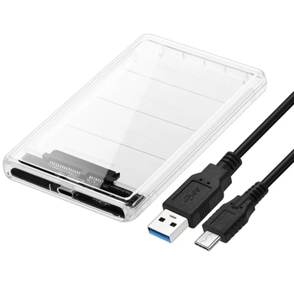 2,5 дюйма SATA Тип-c Прозрачный чехол для корпуса жесткого диска USB 3,1 корпуса переносного жесткого диска USB-C читать Тетрадь жесткий диск Прямая