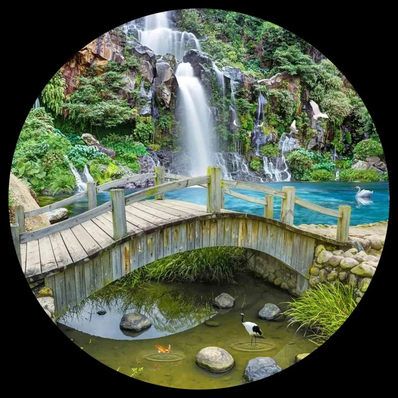 Custom-Any-Size-3D-Mural-Wallpaper-Small-Bridge-Running-Water-Waterfall-Nature-Landscape-Photo-Background-Wall (3)
