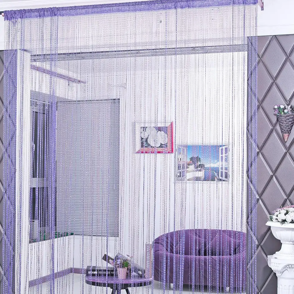 

DIDIHOU Door String Curtain Shiny Tassel Flash Line Door Window Curtain Valance Divider For Party Bedroom Wedding 100X200cm