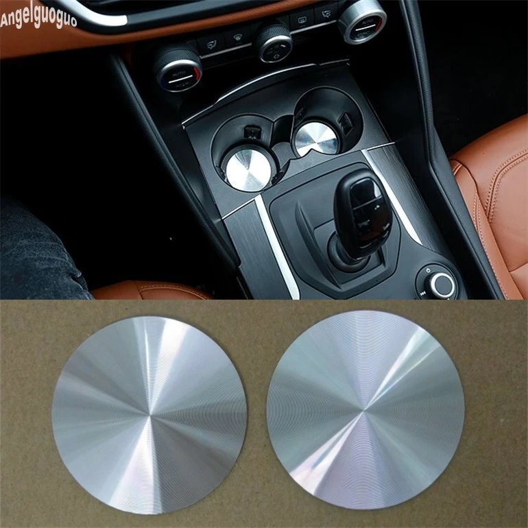 

2pcs 58mm Metal Car Cup Holder Cover Mat Trim Decoration Teacup Sticker For Alfa Romeo Giulia Stelvio 2017 8 upgrade Accessories