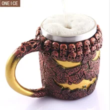 Череп чашка с двойными стенками из нержавеющей стали смолы питьевой чай пиво кофе чашка Хэллоуин украшение чашка Магма Монстр winebowl