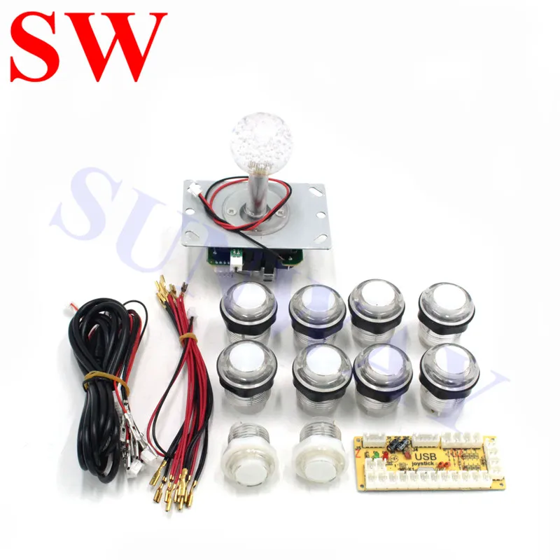 

DIY аркадные наборы с подсветкой Sanwa Джойстик светодиодный светодиодная Кнопка/светодиодный контроллер USB LED контроллер для 1 игрока